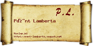 Pánt Lamberta névjegykártya